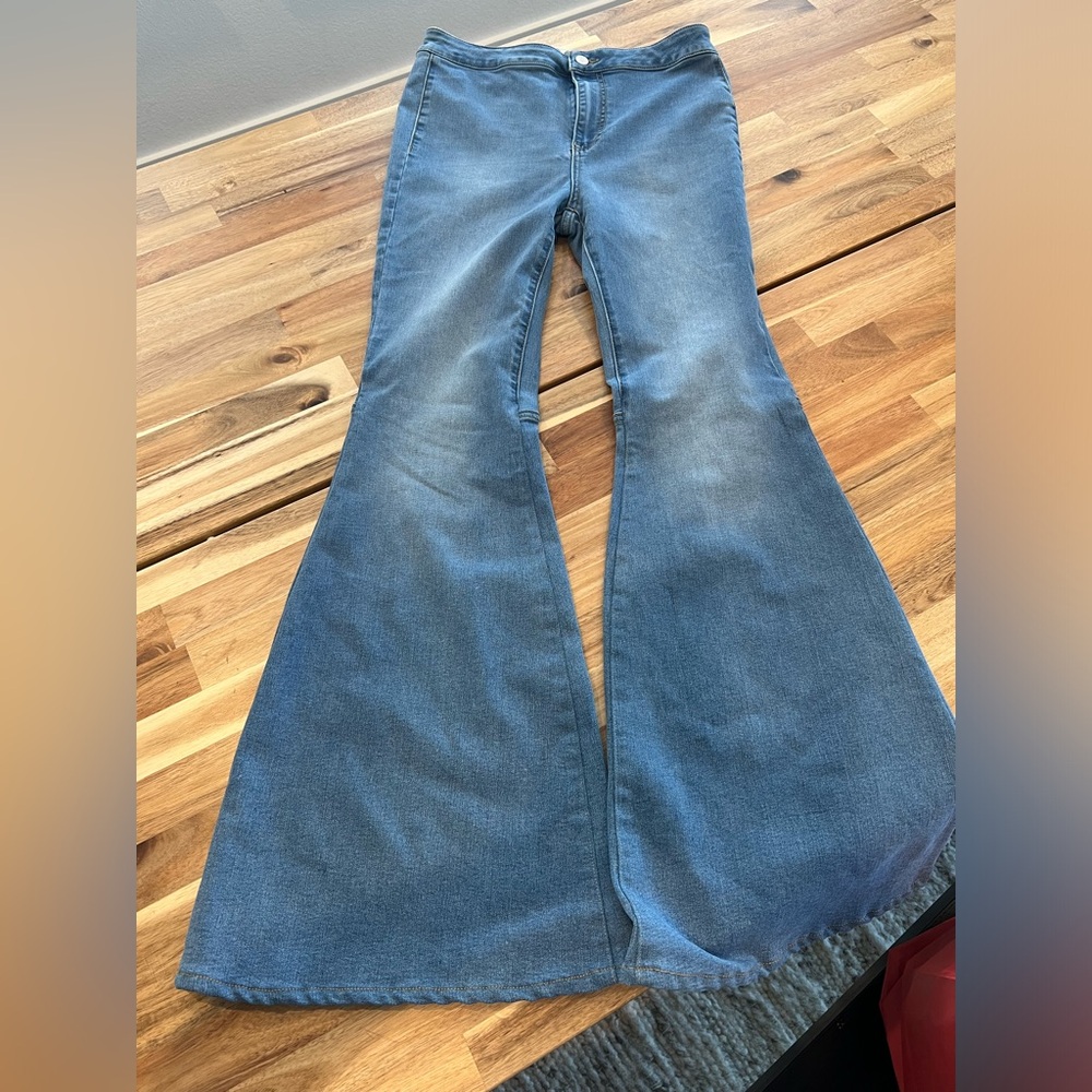 Free people bell bottom denim